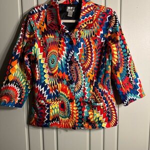 Women’s Chico’s Colorful Geometric Pattern Jacket